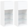 vidaXL Muebles para TV con luces LED 2 uds blanco 40,5x30x90 cm