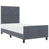 vidaXL Cama tipo Box Spring Gris oscuro 90 x 200 cm Terciopelo
