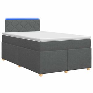 vidaXL Cama box spring con colch&oacute;n Gris oscuro 120 x 190 cm Tela