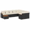 vidaXL Set de sof&aacute;s de jard&iacute;n 10 pzas cojines rat&aacute;n sint&eacute;tico negro
