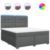 vidaXL Cama box spring con colch&oacute;n tela gris oscuro 180x200 cm
