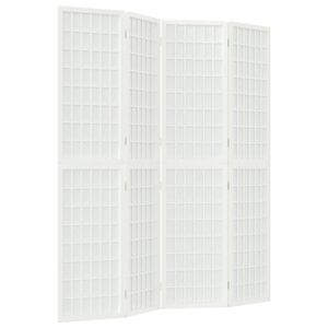 vidaXL Biombo plegable con 4 paneles estilo japon&eacute;s blanco 160x170 cm