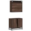 vidaXL Set de muebles baño 2 pzas madera contrachapada marrón roble