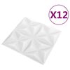 vidaXL Paneles de pared 3D 12 unidades blanco origami 3 m² 50x50 cm