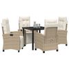 vidaXL Conjunto de Comedor de Jard&iacute;n 5 pcs Beige rat&aacute;n sint&eacute;tico