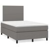vidaXL Cama box spring con colch&oacute;n y LED tela marr&oacute;n oscuro 120x190 cm
