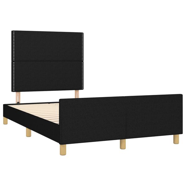 vidaXL Estructura de cama sin colch&oacute;n tela negro 120x190 cm