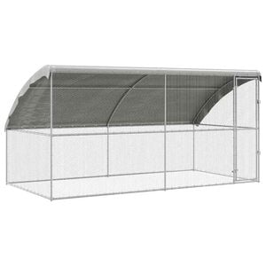 vidaXL Jaula para pollos 2 uds. Plateado 400 x 200 x 200 cm