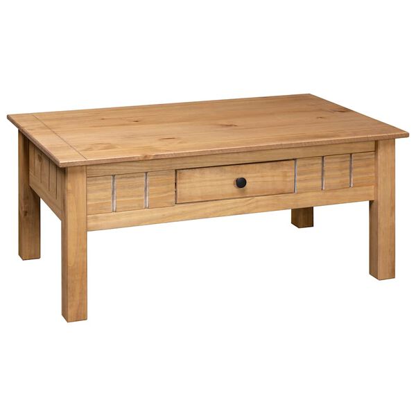 vidaXL Mesa de centro madera maciza de pino estilo Panam&aacute; 100x60x43,5 cm