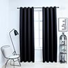 vidaXL Cortinas opacas con anillas (2 unidades), color negro, 137 x 213 cm, tela