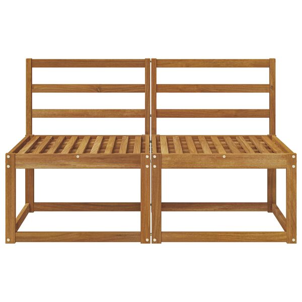 vidaXL 2 Pieza Sof&aacute; intermedio de exterior Madera de Acacia S&oacute;lida