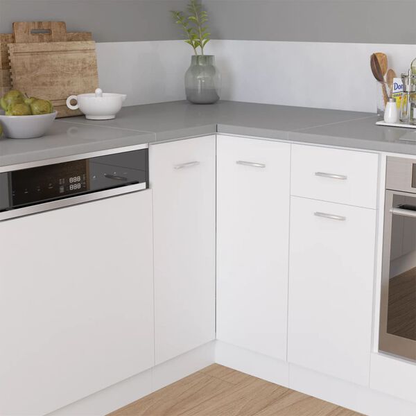 vidaXL Encimera de cocina de esquina madera ingenier&iacute;a gris