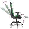 vidaXL Silla gaming con reposapi&eacute;s cuero sint&eacute;tico negro verde