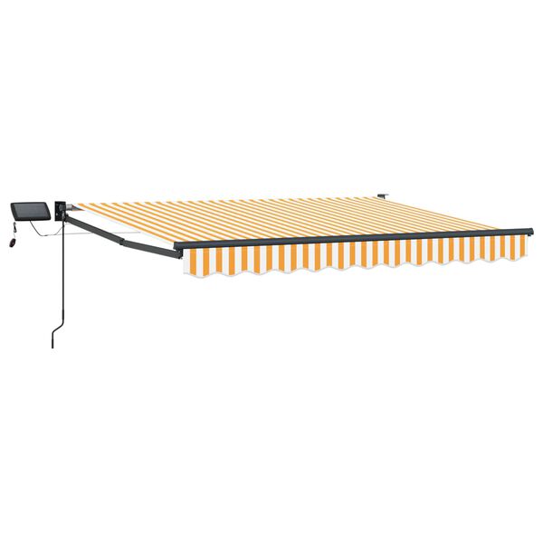 vidaXL Toldo manual retr&aacute;ctil con LEDs Naranja y 3,5 x 2,5 m