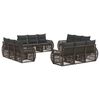 vidaXL Conjunto de sof&aacute;s de jard&iacute;n 12 uds. Gris y Gris Oscuro