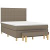 vidaXL Cama box spring con colch&oacute;n tela gris taupe 140x190 cm