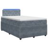 vidaXL Cama box spring con colch&oacute;n Gris oscuro 120 x 190 cm Terciopelo