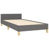 vidaXL Estructura de cama sin colch&oacute;n tela gris oscuro 90x200 cm