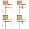 vidaXL Sillas apilables de jard&iacute;n 4 uds. Marr&oacute;n y Beige