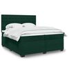 vidaXL Cama box spring con colch&oacute;n terciopelo verde oscuro 200x200 cm