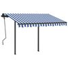 vidaXL Toldo manual retr&aacute;ctil con LED azul y blanco 3,5x2,5 m