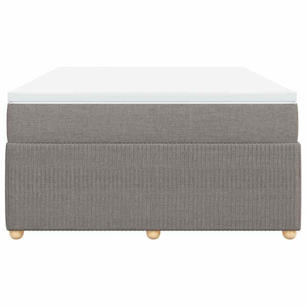 vidaXL Cama box spring con colch&oacute;n tela gris taupe 160x200 cm