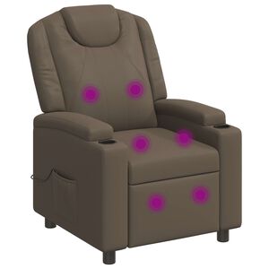 vidaXL Sill&oacute;n de masaje reclinable Gris 75 x 95 x 106 cm Tela