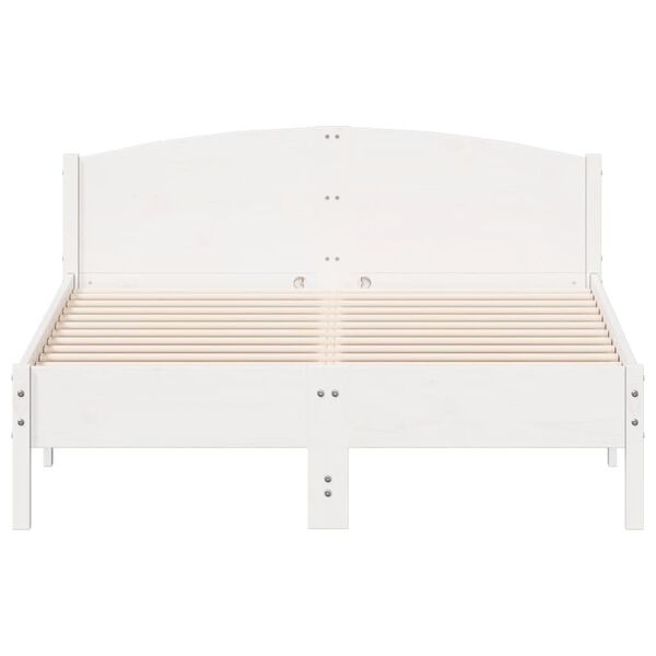 vidaXL Estructura de cama sin colch&oacute;n madera de pino blanca 140x190 cm