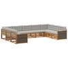 vidaXL Conjunto de sof&aacute;s de exterior 9 uds. Natural y Gris Claro