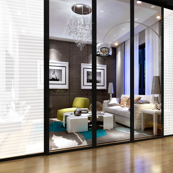 vidaXL Lámina de ventana esmerilada diseño de rayas PVC