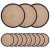 vidaXL Manteles de yute 12 uds. Natural y negro 100% yute tosas