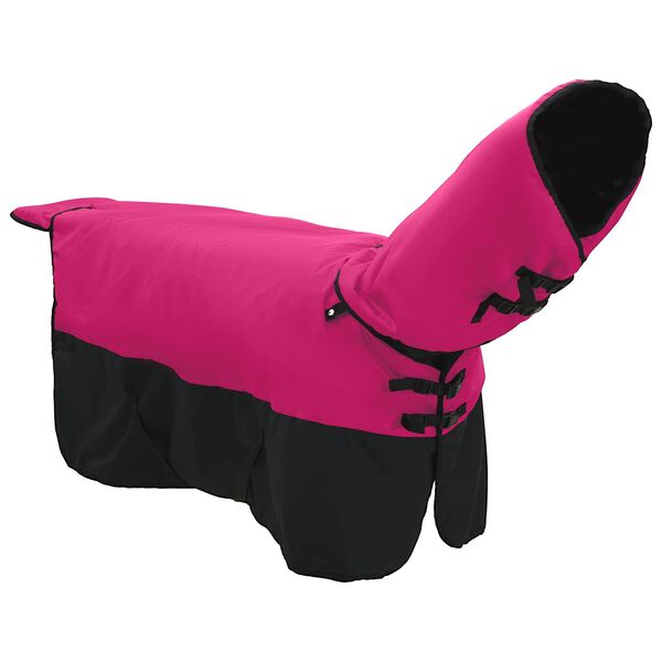 vidaXL Manta para Caballo Rosa y Negro 145 cm Poli&eacute;ster