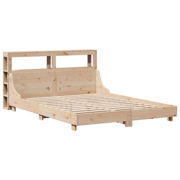 vidaXL Estructura de cama sin colch&oacute;n madera de pino blanca 140x200 cm
