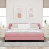 vidaXL Cama tipo Box Spring con colch&oacute;n Rosa 180 x 200 cm Terciopelo