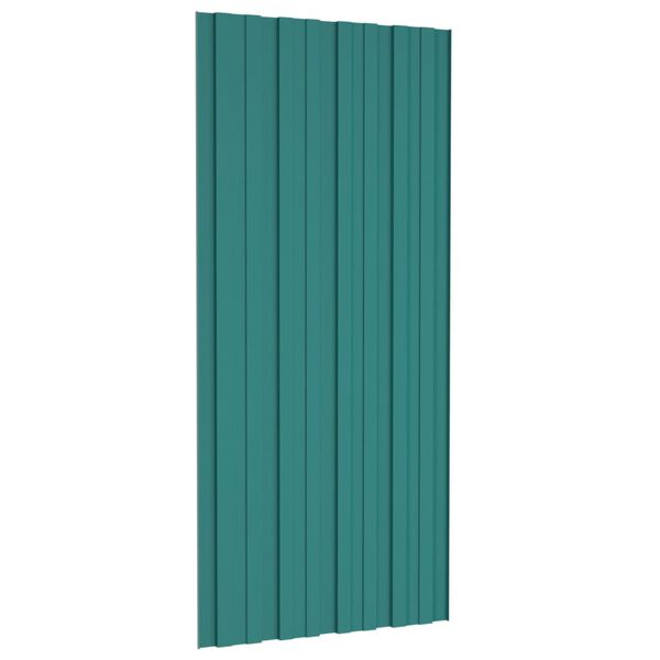 vidaXL Panel para tejado acero galvanizado verde 36 unidades 100x45 cm