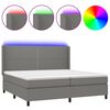 vidaXL Cama box spring colch&oacute;n y luces LED tela gris claro 200x200 cm