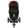 vidaXL Cochecito/Silla de paseo de 3 ruedas gris topo y negro