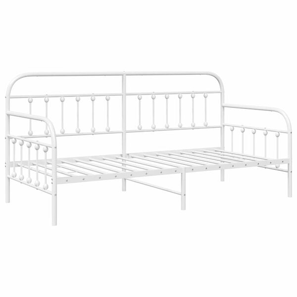 vidaXL Estructura de cama de día con cabecera Blanco 90 x 190 cm Acero
