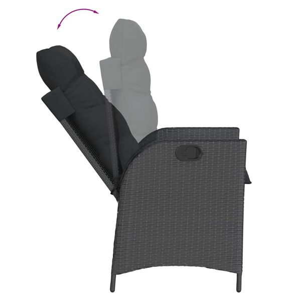 vidaXL Set de comedor de jard&iacute;n 9 pzas y cojines rat&aacute;n sint&eacute;tico negro