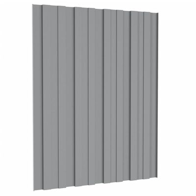 vidaXL Panel para tejado acero galvanizado gris 12 unidades 60x45 cm