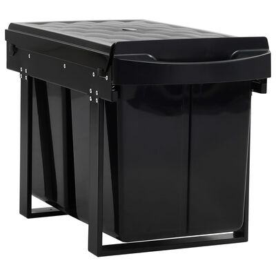 vidaXL Cubo de basura de cocina extraíble reciclaje cierre suave 48 L