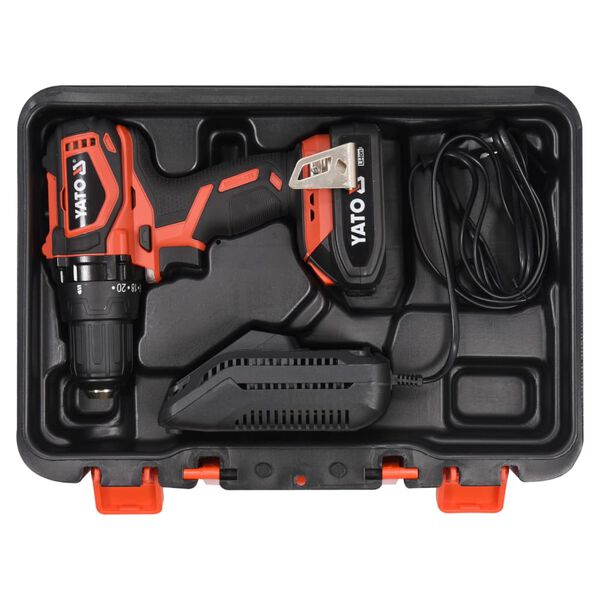 YATO Taladro atornillador sin escobillas bater&iacute;a Li-ion 2,0Ah 18V 42Nm