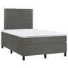 vidaXL Cama box spring con colch&oacute;n terciopelo gris oscuro 120x200 cm