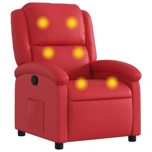 vidaXL Sill&oacute;n de masaje reclinable cuero sint&eacute;tico rojo