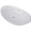 vidaXL Lavabo ovalado y orificio desbordamiento cer&aacute;mica 59x38,5 cm