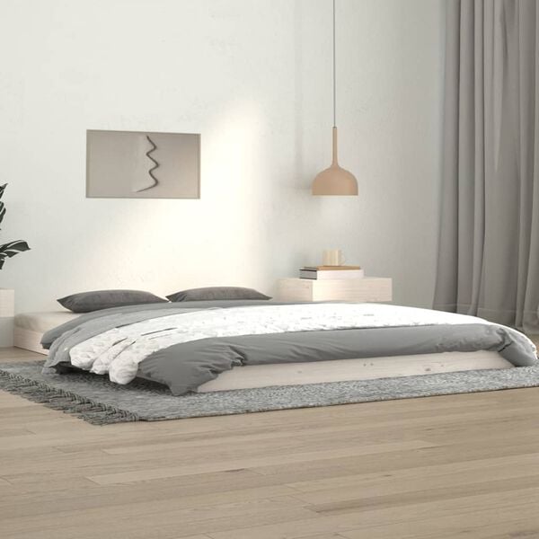 vidaXL Estructura de cama sin colchón madera de pino blanca 140x190 cm
