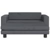 vidaXL Cama de perros con extensi&oacute;n terciopelo gris oscuro 100x50x30cm