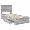 vidaXL Estructura de cama con cabecera Gris Sonoma 100 x 200 cm