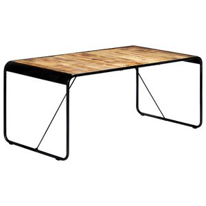 vidaXL Mesa de comedor de madera maciza de mango rugosa 180x90x76 cm