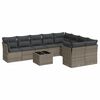 vidaXL Set de sof&aacute;s de jard&iacute;n 10 pzas con cojines rat&aacute;n sint&eacute;tico gris